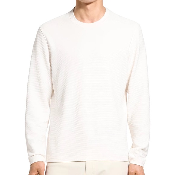 THEORY Men’s Delroy in Studio T Textured Long Sleeve TeeWinter Ivory